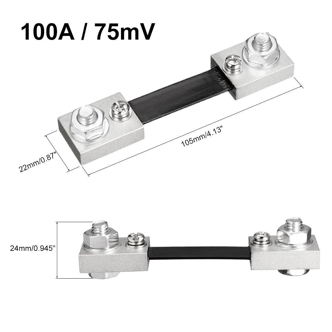 uxcell Uxcell Shunt Resistor 100A 75mV for DC Ammeter Panel Meter External FL-2 Shunt