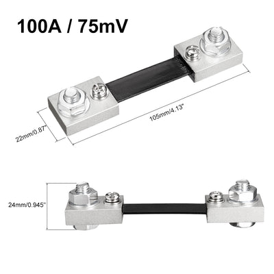 Harfington Uxcell Shunt Resistor 100A 75mV for DC Ammeter Panel Meter External FL-2 Shunt