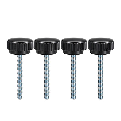 Harfington Uxcell M8 x 60mm Male Thread Knurled Clamping Knobs Grip Thumb Screw on Type  4 Pcs