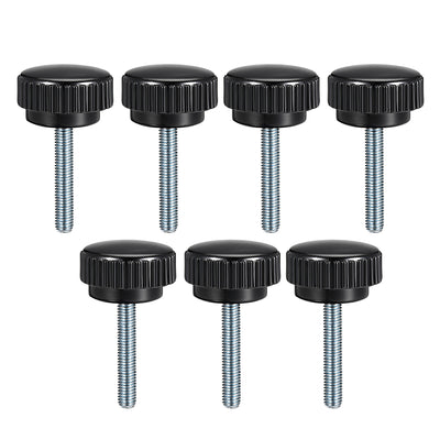 Harfington Uxcell M8 x 40mm Male Thread Knurled Clamping Knobs Grip Thumb Screw on Type  7 Pcs