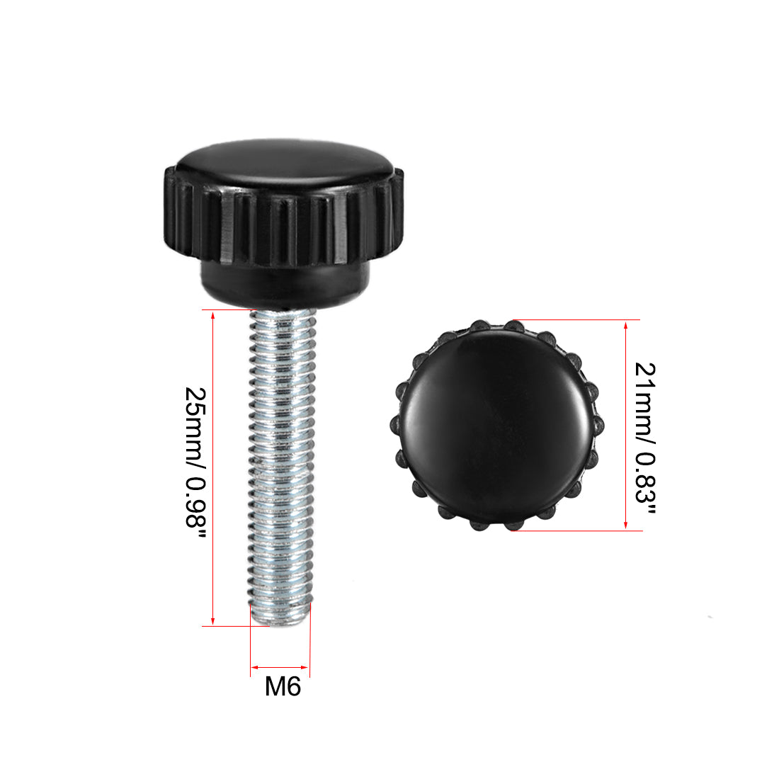 Uxcell Uxcell M5 x 30mm Male Thread Knurled Clamping Knobs Grip Thumb Screw on Type 12 Pcs