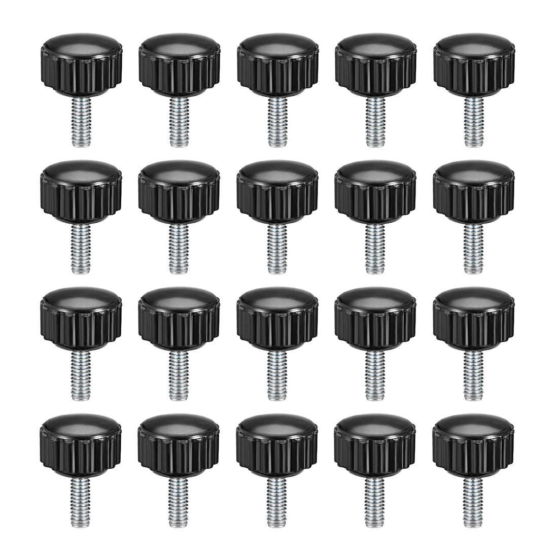 uxcell Uxcell M4 x 10mm Male Thread Knurled Clamping Knobs Grip Thumb Screw on Type 20 Pcs
