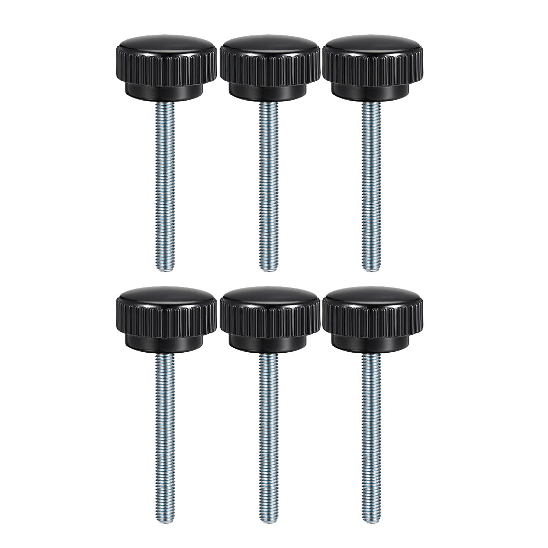 uxcell Uxcell M8 x 60mm Male Thread Knurled Clamping Knobs Grip Thumb Screw on Type 6 Pcs