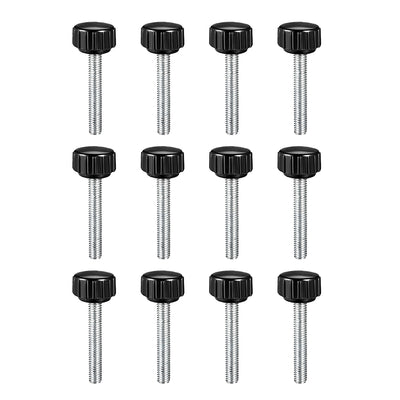 Harfington Uxcell M5 x 30mm Male Thread Knurled Clamping Knobs Grip Thumb Screw on Type 12 Pcs