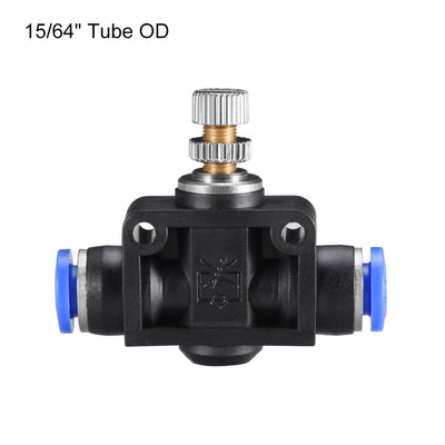 Harfington Uxcell 6mm Tube OD Pneumatic Air Flow Control Valve,Flow In-Line Speed Controller Valve