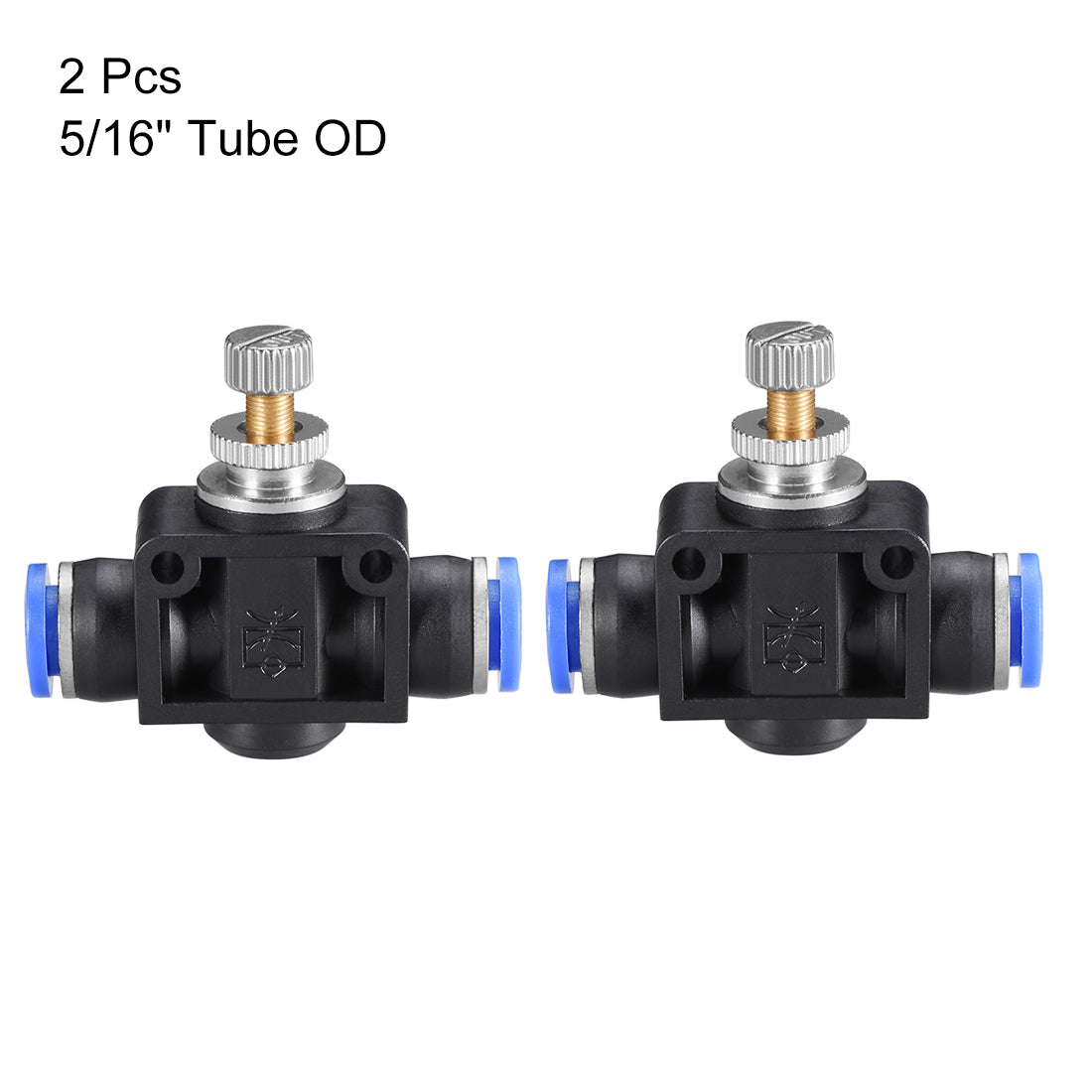 uxcell Uxcell 8mm OD Pneumatic Air Flow Control Valve,Flow In-Line Speed Controller Valve,2pcs
