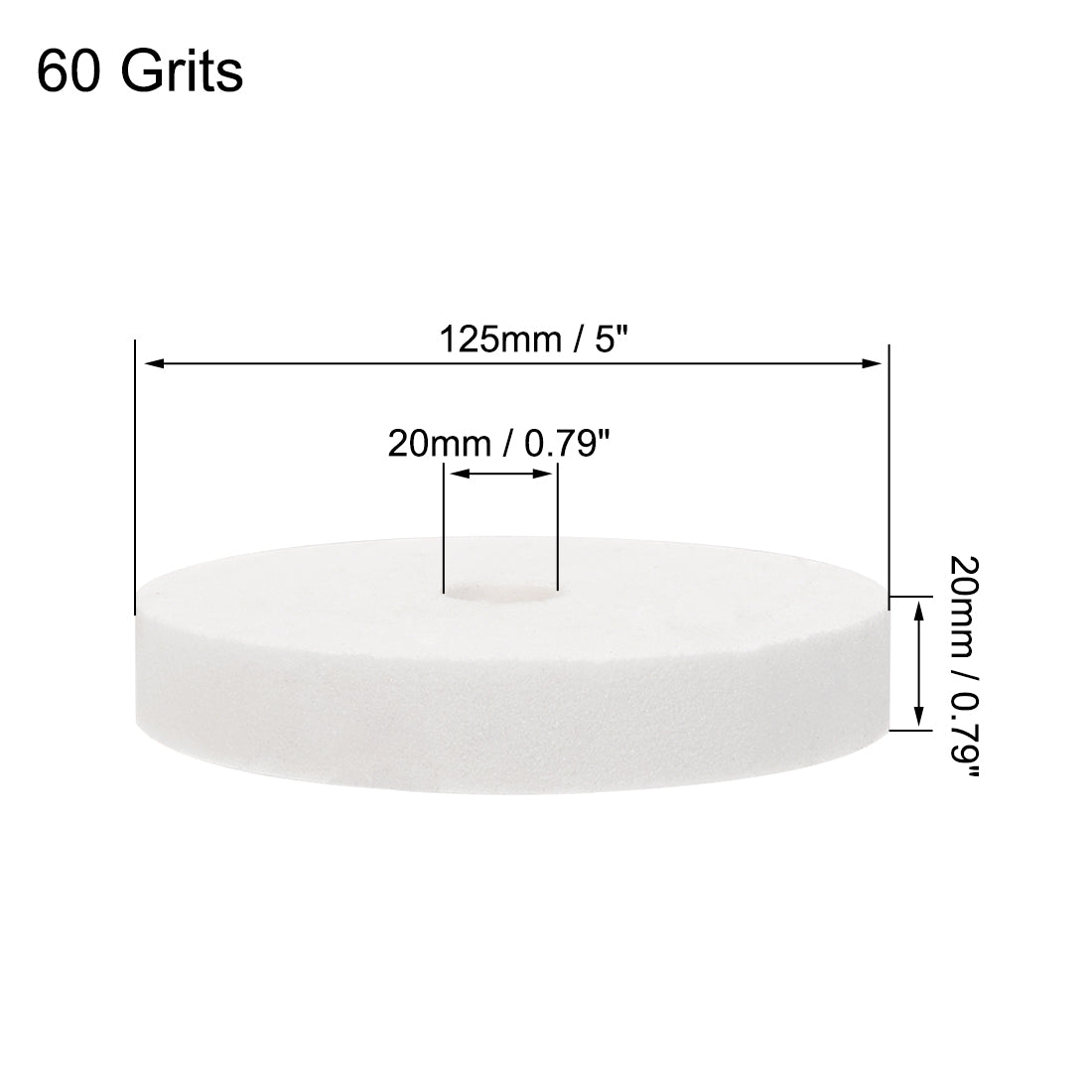 Uxcell Uxcell 5-Inch Bench Grinding Wheels White Aluminum Oxide WA 80 Grits Surface Grinding Ceramic Tools