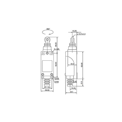 Harfington Uxcell TZ-8112 Limit Switch Roller Plunger 1NC+1NO for CNC Mill Laser Plasma IP65 2pcs