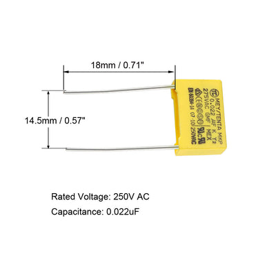 Harfington Uxcell Safety Capacitor Polypropylene Film 0.022uF 275 VAC X2 MKP