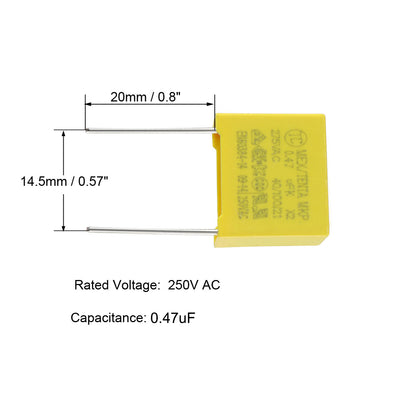 Harfington Uxcell Safety Capacitors Polypropylene Film 0.47uF 275VAC X2 MKP