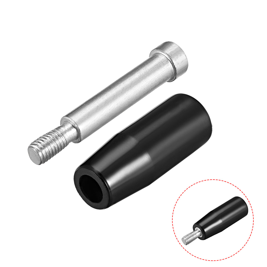 uxcell Uxcell 2 Pcs Revolving Handwheel Machine Handle M8 Male Threaded Stem 51mm Handle Length for Milling Machine