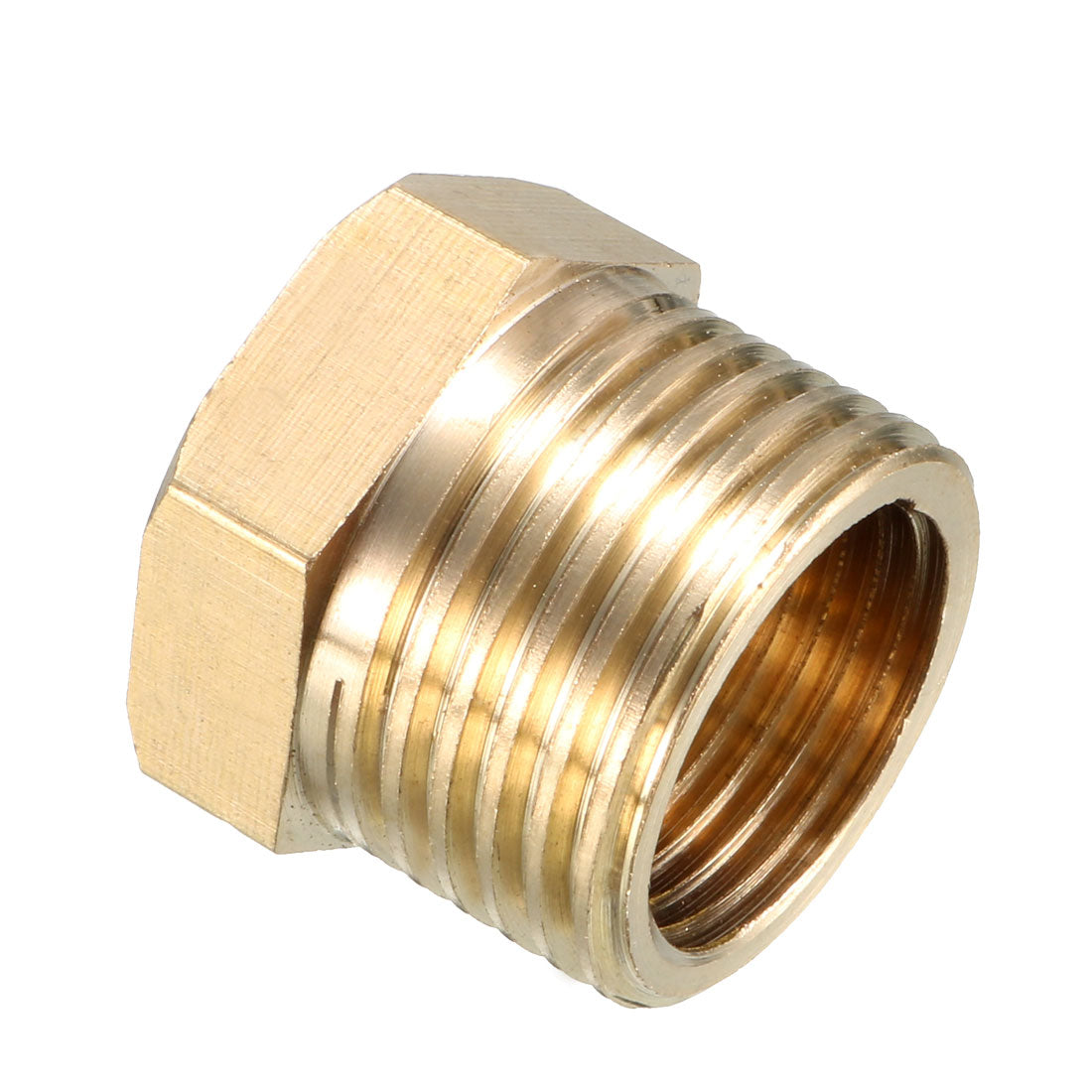 uxcell Uxcell Brass Threaded Pipe Fitting G1/2 Male x G3/8 Female Hex Bushing Adapter 2pcs