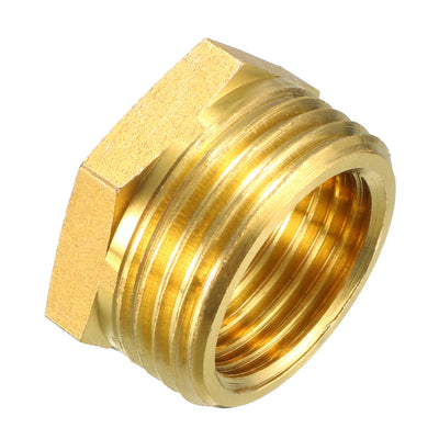 Harfington Uxcell Brass Threaded Pipe Fitting G3/4 Male x G1/2 Female Hex Bushing Adapter