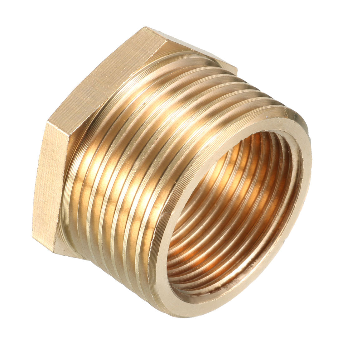 uxcell Uxcell Brass Threaded Pipe Fitting G1 Male x G3/4 Female Hex Bushing Adapter 4pcs