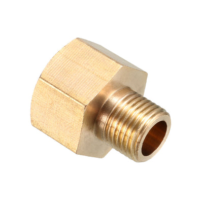 Harfington Uxcell Brass Threaded Pipe Fitting 1/8 PT Male x 1/4 PT Female Coupling 2pcs