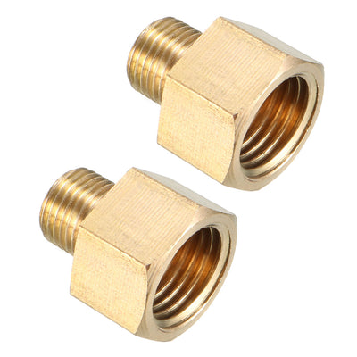 Harfington Uxcell Brass Threaded Pipe Fitting 1/8 PT Male x 1/4 PT Female Coupling 2pcs