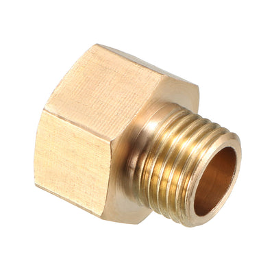 Harfington Uxcell Brass Threaded Pipe Fitting G1/4 Male x G3/8 Female Coupling 2pcs