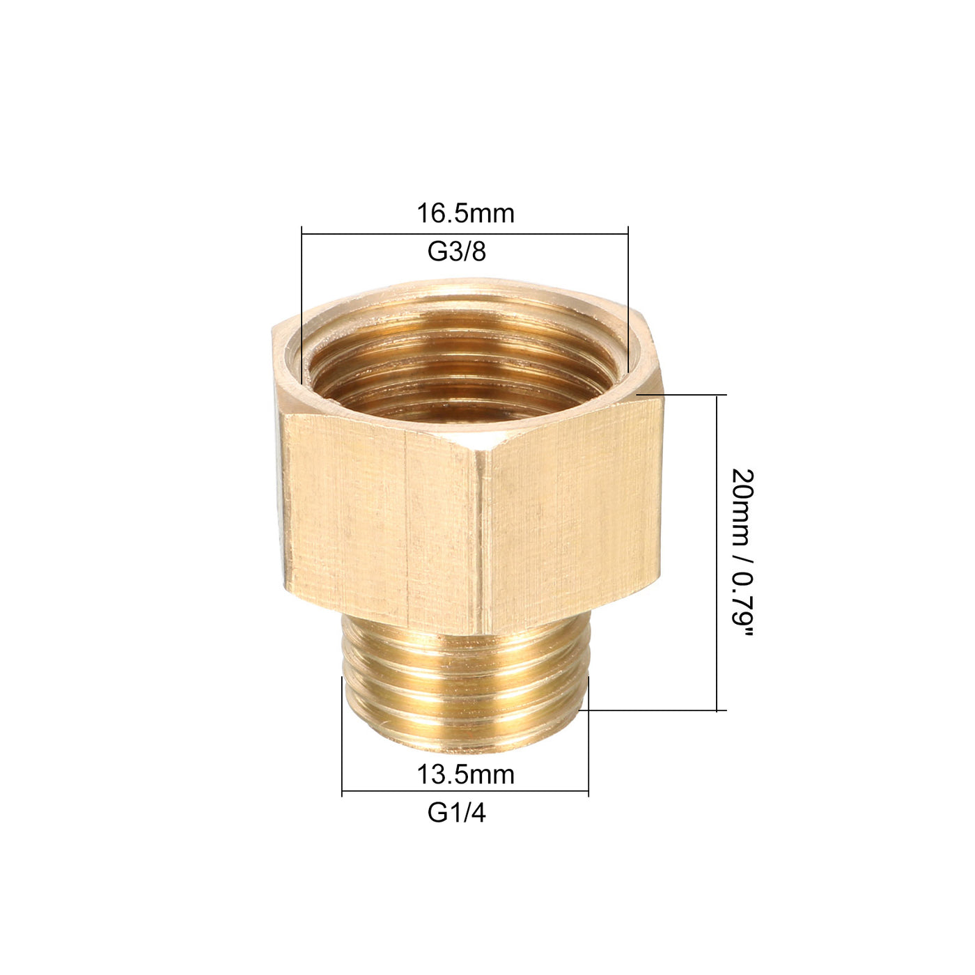 uxcell Uxcell Brass Threaded Pipe Fitting G1/4 Male x G3/8 Female Coupling 3pcs