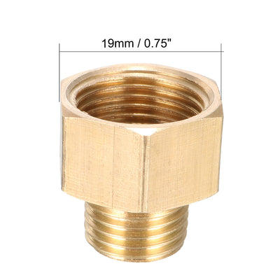 Harfington Uxcell Brass Threaded Pipe Fitting G1/4 Male x G3/8 Female Coupling 3pcs