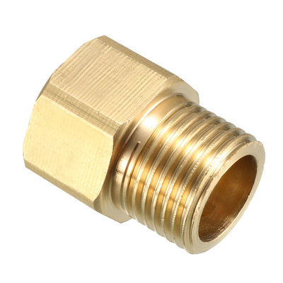 Harfington Uxcell Brass Threaded Pipe Fitting 1/2 PT Male x 1/2 PT Female Adapter 30mm Length