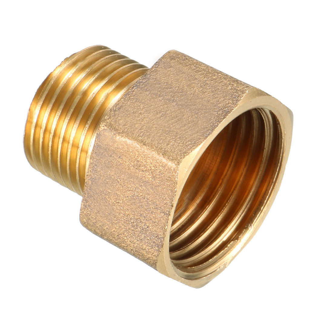 uxcell Uxcell Brass Threaded Pipe Fitting 3/8 PT Male x 1/2 PT Female Coupling