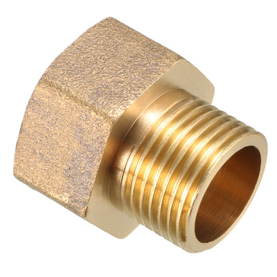 Harfington Uxcell Brass Threaded Pipe Fitting G3/8 Male x G1/2 Female Coupling 3pcs