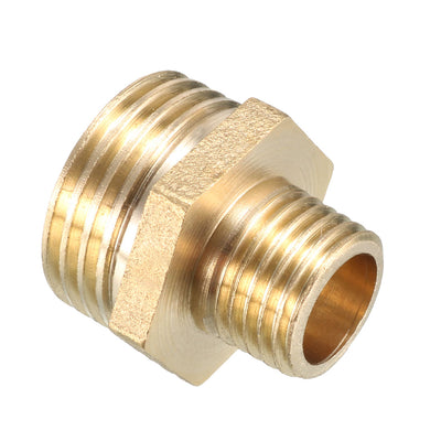 Harfington Uxcell Brass Pipe Fitting Reducing Hex Bushing 1/2 BSP Male x 1/4 BSP Male Adapter