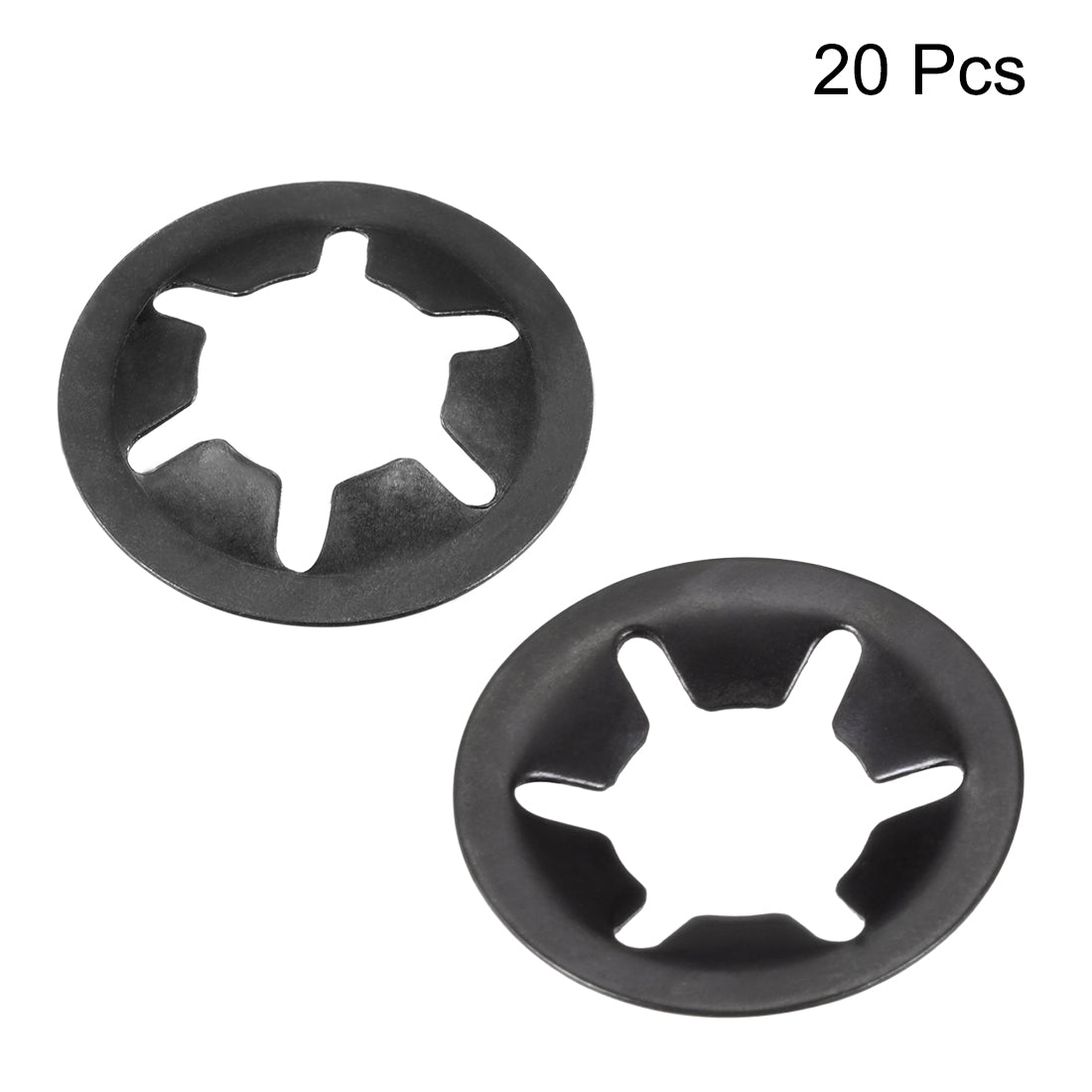 Uxcell Uxcell M10 Internal Tooth Star Locking Washer 9.2mm I.D. 20mm O.D. Lock Washers Push On Locking Speed Clip, 65Mn Black Oxide Finish 20pcs