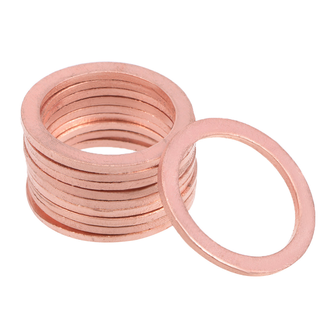 uxcell Uxcell 10Pcs 20mm x 26mm x 1.5mm Copper Flat Washer for Screw Bolt