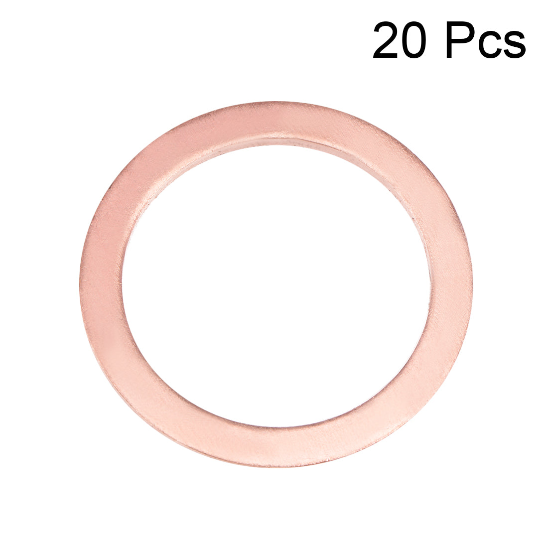 uxcell Uxcell 20Pcs 20mm x 26mm x 1.5mm Copper Flat Washer for Screw Bolt