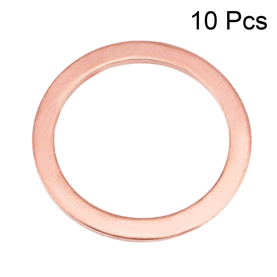 uxcell Uxcell 10Pcs 22mm x 28mm x 1.5mm Copper Flat Washer for Screw Bolt