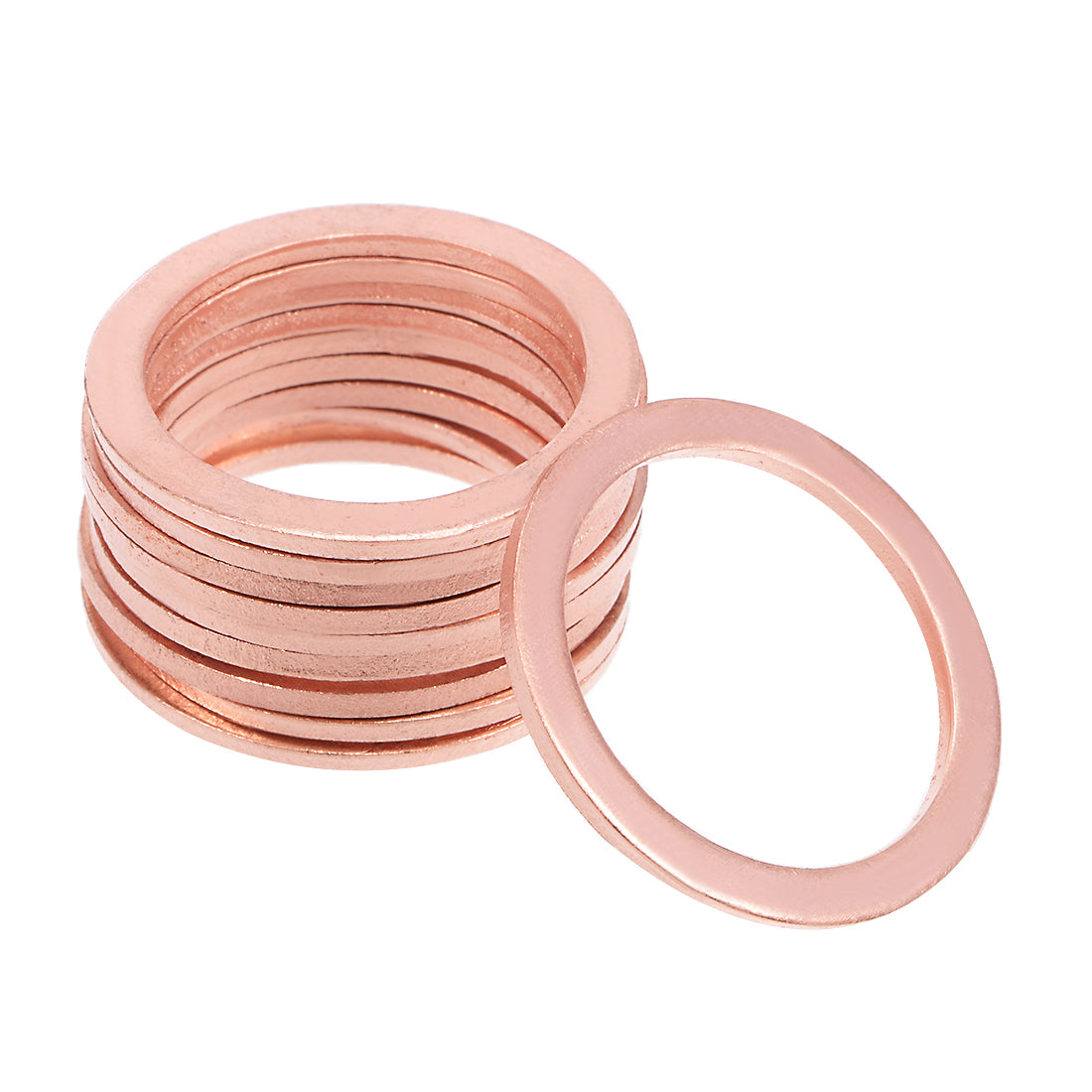 uxcell Uxcell 10Pcs 33mm x 42.5mm x 2mm Copper Flat Washer for Screw Bolt