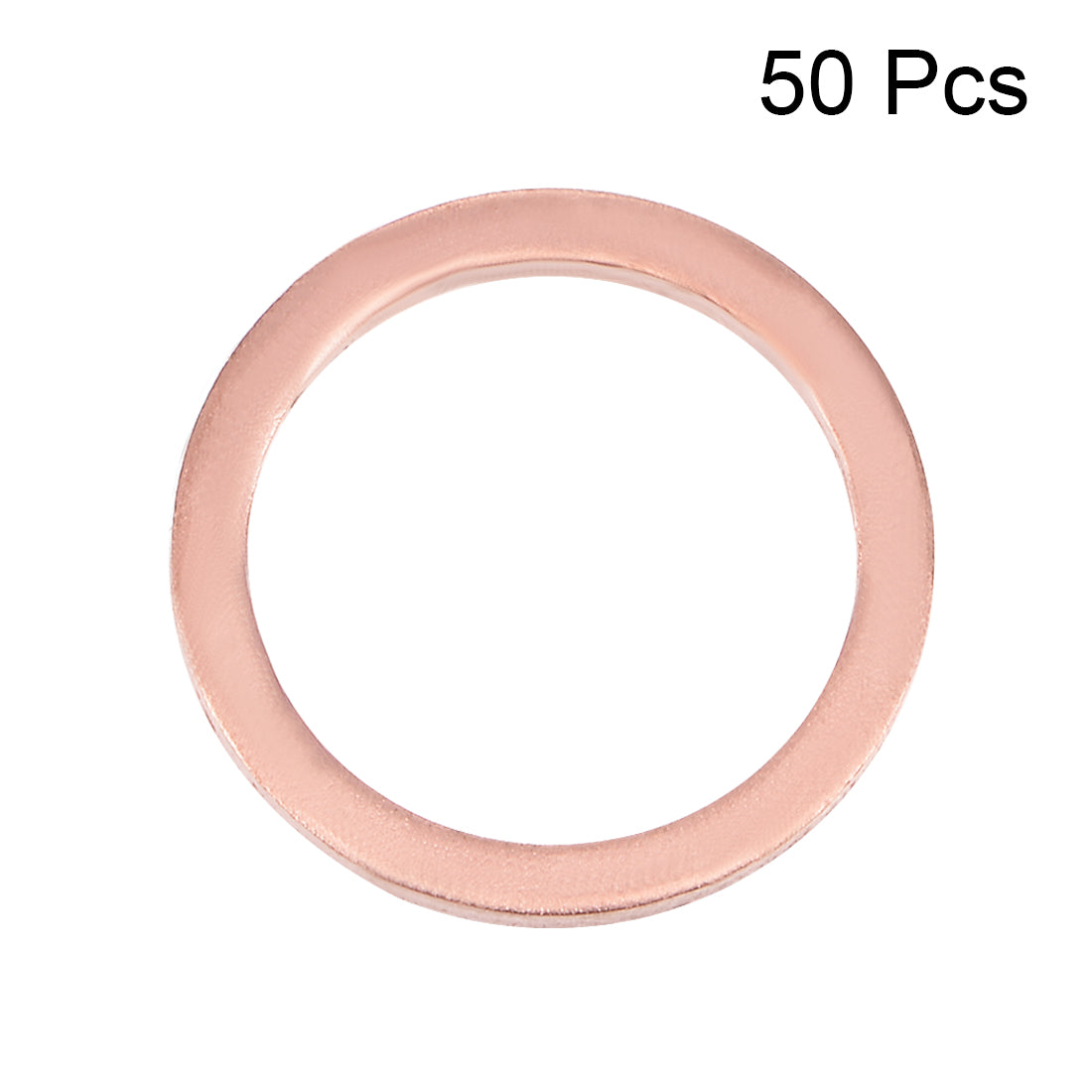 uxcell Uxcell 50Pcs 14.3mm x 18mm x 1.5mm Copper Flat Washer for Screw Bolt