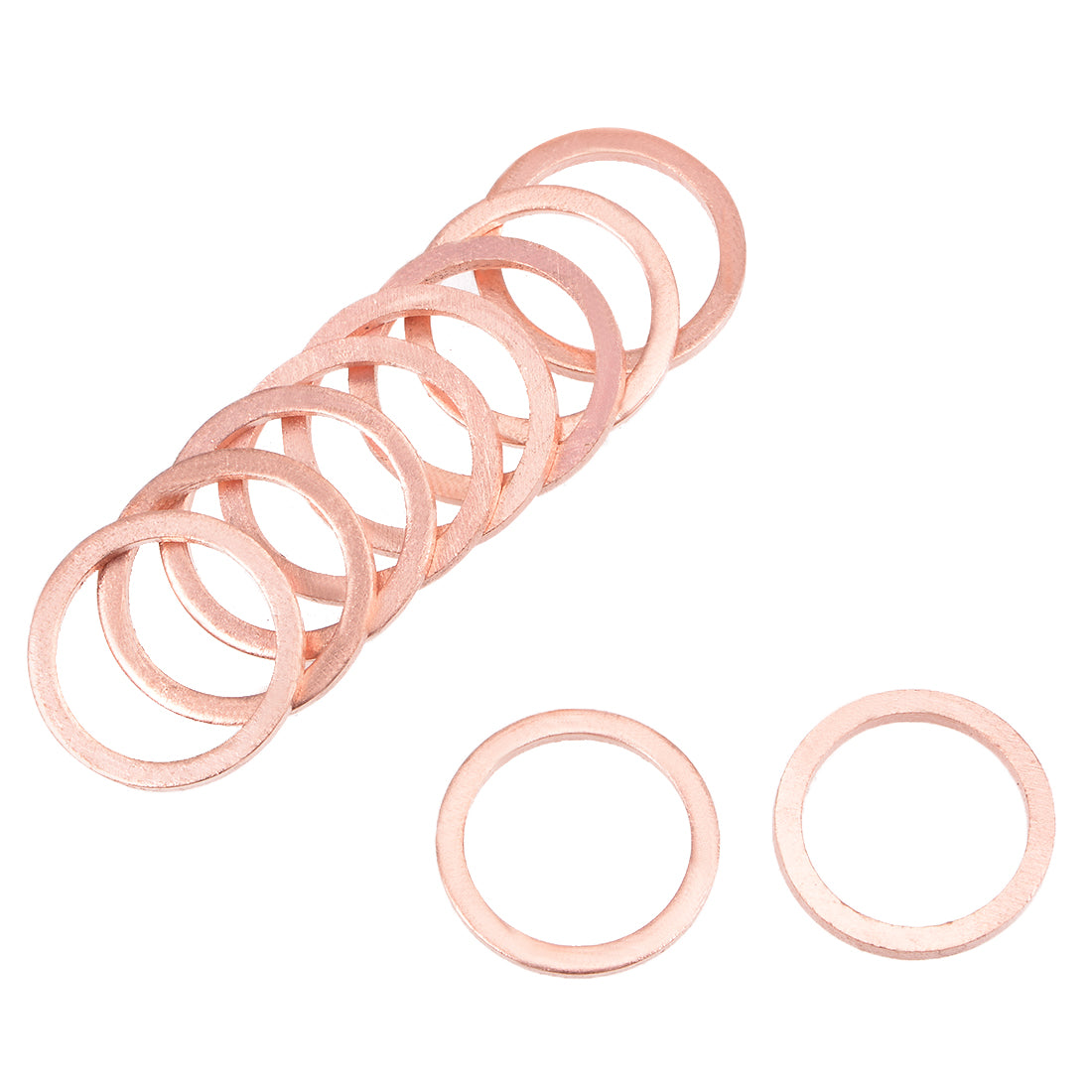 Uxcell 10Pcs Copper Flat Washers - 33mm X 42.5mm X 2mm (1.30" X 1.67" X 0.08") For Bolts & Screws