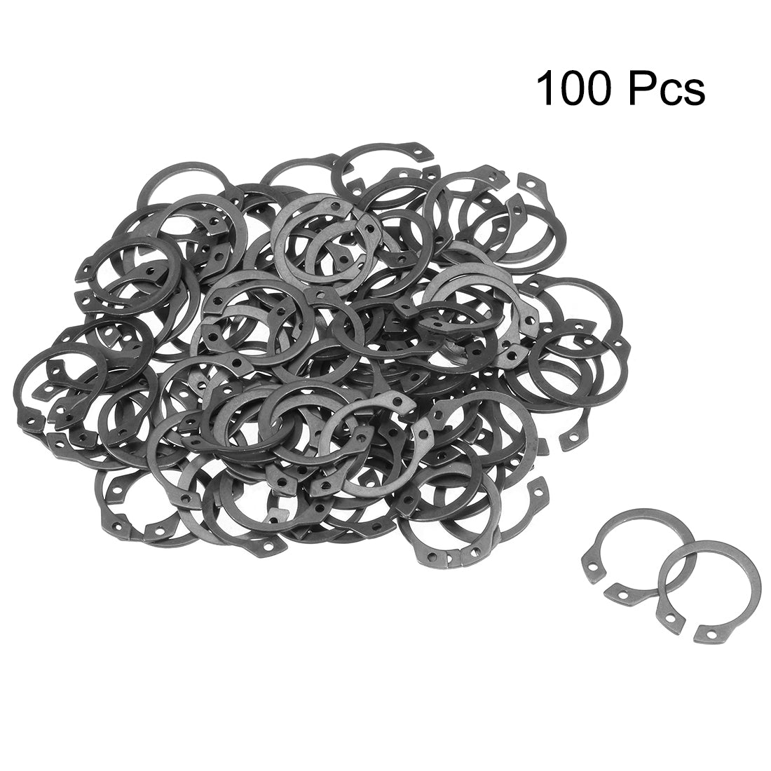 uxcell Uxcell 20mm External Circlips C-Clip Retaining Shaft Snap Rings 65Mn 100pcs