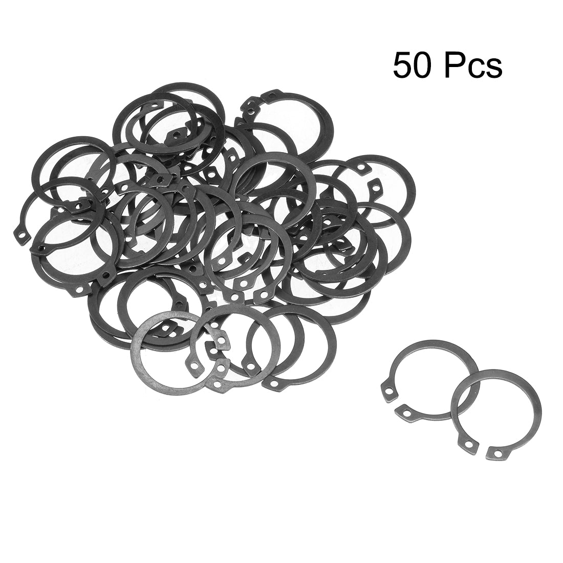 uxcell Uxcell 25.7mm External Circlips C-Clip Retaining Shaft Snap Rings 65Mn 50pcs