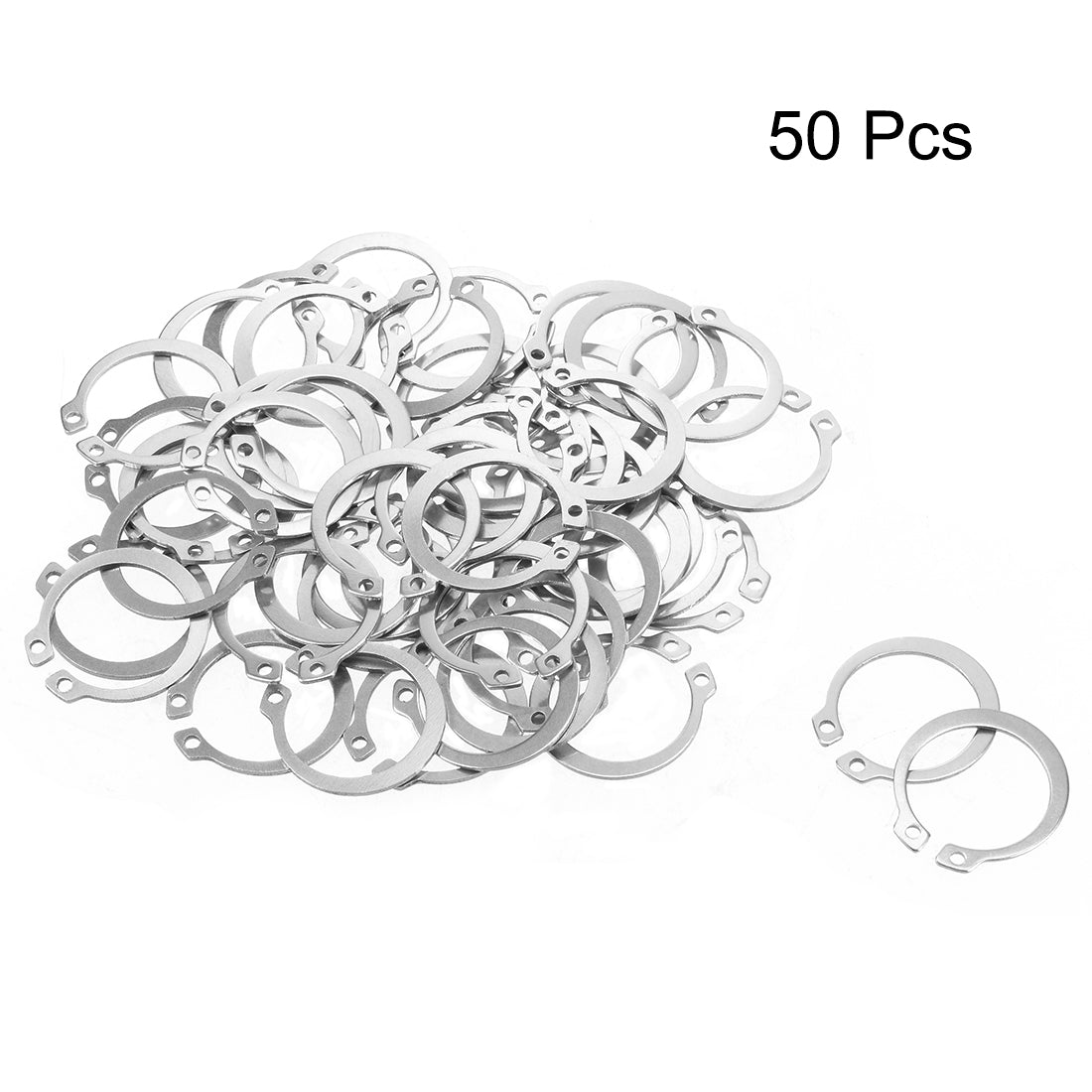 uxcell Uxcell 28.2mm External Circlips Retaining Shaft Snap Rings 304 Stainless Steel 50pcs