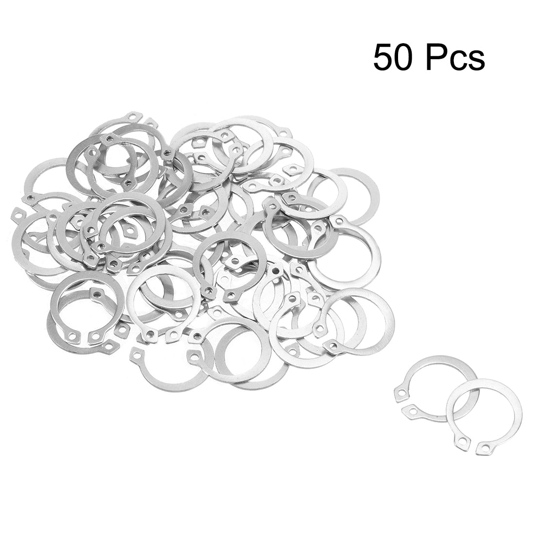 uxcell Uxcell 19.5mm External Circlips Retaining Shaft Snap Rings 304 Stainless Steel 50pcs