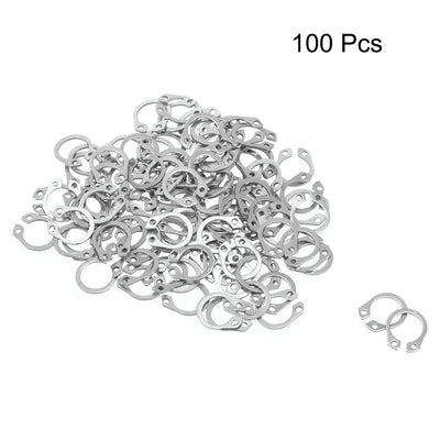 Harfington Uxcell 12.8mm External Circlips Retaining Shaft Snap Rings 304 Stainless Steel 100pcs