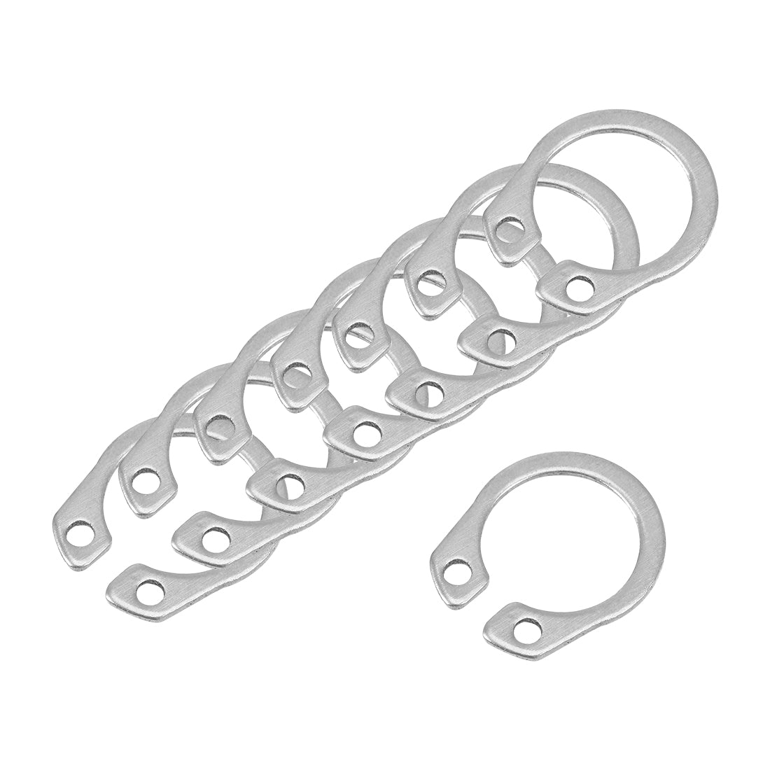 uxcell Uxcell 12.8mm External Circlips Retaining Shaft Snap Rings 304 Stainless Steel 100pcs