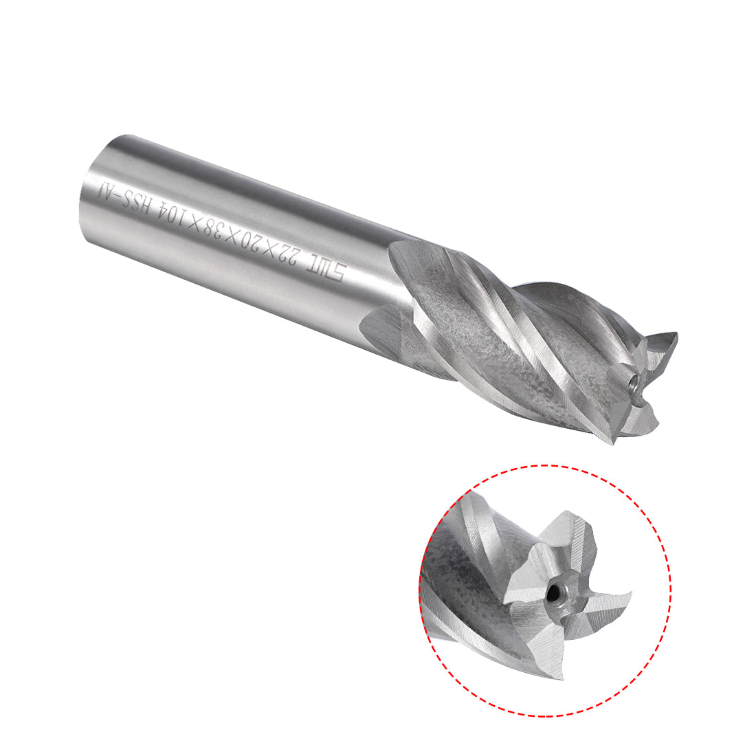 uxcell Uxcell High Speed Steel HSS-AL 4 Flute Straight End Mill Cutter CNC Router Bits, 22 x 20 x 38mm