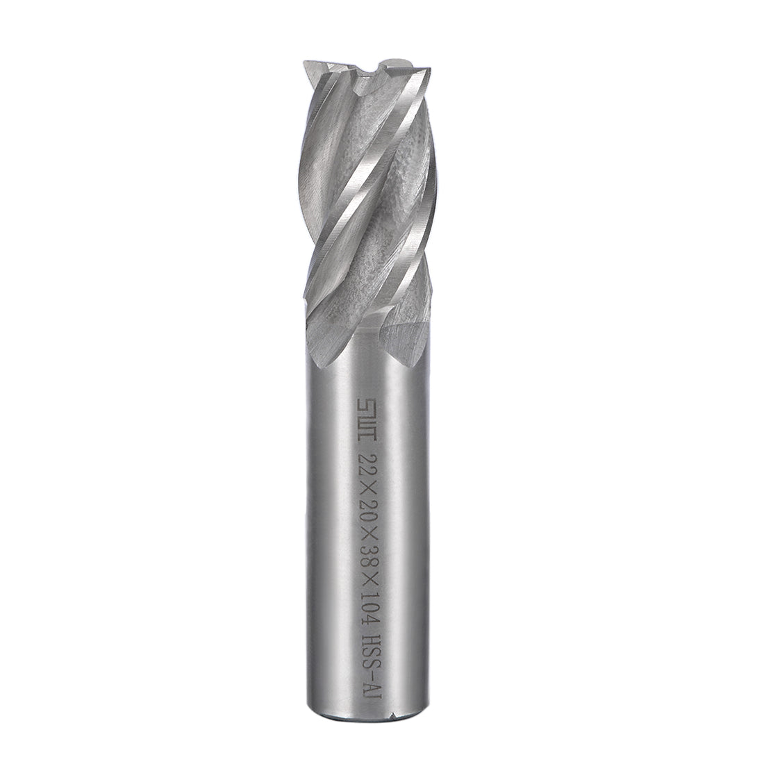 uxcell Uxcell High Speed Steel HSS-AL 4 Flute Straight End Mill Cutter CNC Router Bits, 22 x 20 x 38mm