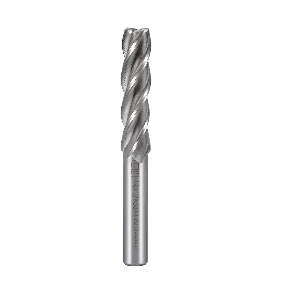 uxcell Uxcell High Speed Steel HSS-AL 4 Flute Straight End Mill Cutter CNC Router Bits, 14 x 12 x 53mm