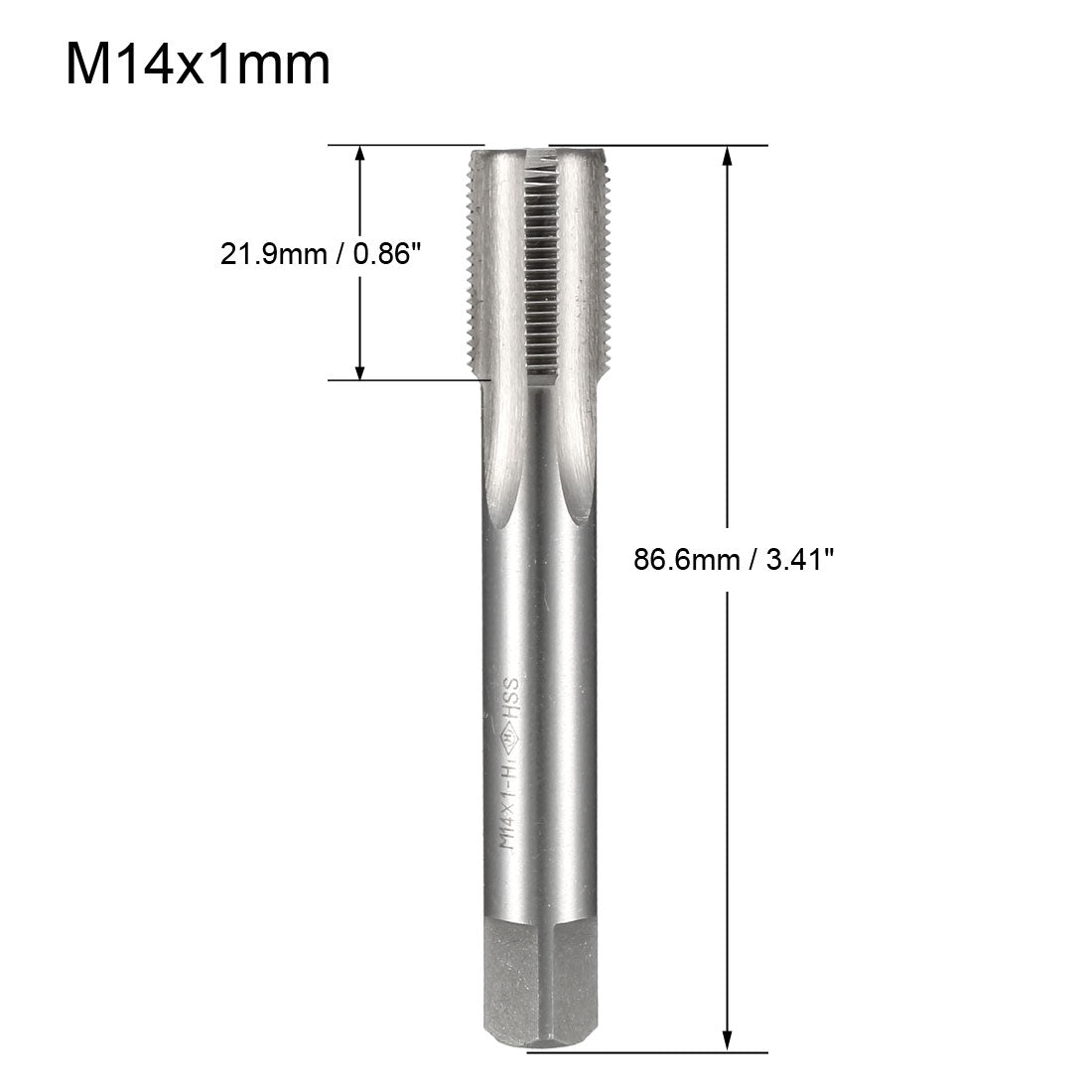 uxcell Uxcell Metric Tap M14 x 1mm Pitch H2 Right Hand Thread Plug  HSS for Threading Machine Electric Drill DIY 2pcs