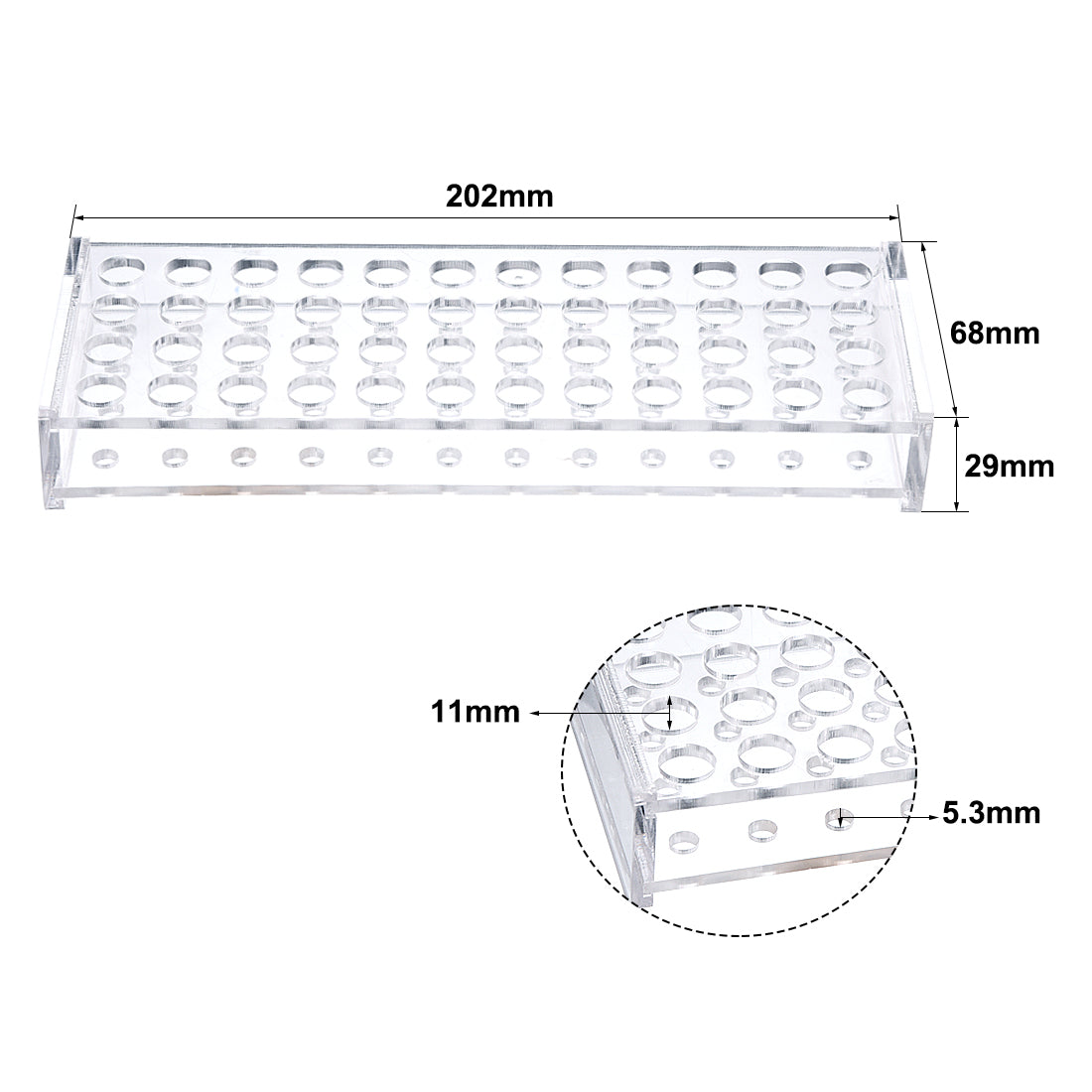 uxcell Uxcell 2 Kind of Tube Rack Acrylic 48-Well Transparent for 1.5ml, 2ml