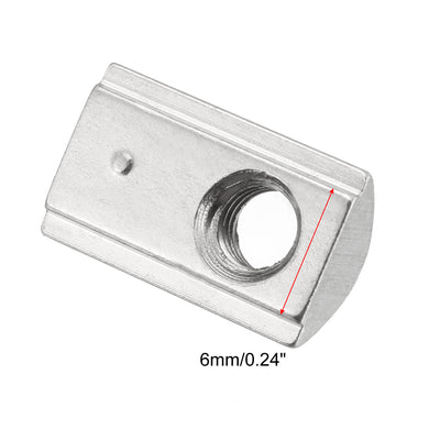 Harfington Uxcell Roll-In Spring M4 T Nut 2020 Series Aluminum Extrusion, for 6mm T Slot 10 Pcs