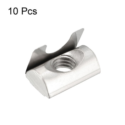 Harfington Uxcell Roll In Spring M8 T Nuts,3030/4040 Series Universal with Spring Sheet for 8mm Slot Aluminum Profile, 10 Pcs