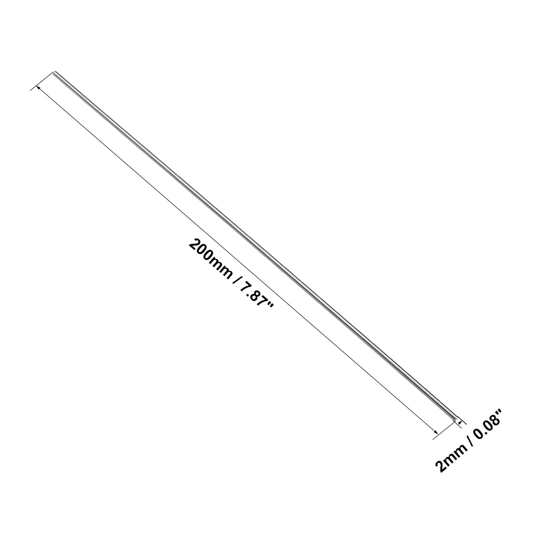 uxcell Uxcell Round Rod 2mm Diameter 200mm Length HSS Lathe Bar Stock DIY Craft Tool 5 Pcs