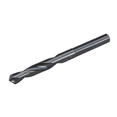 Harfington Uxcell Reduced Shank Drill Bit 13.5mm HSS 6542 Black Oxide with 1/2 Inch Straight Shank
