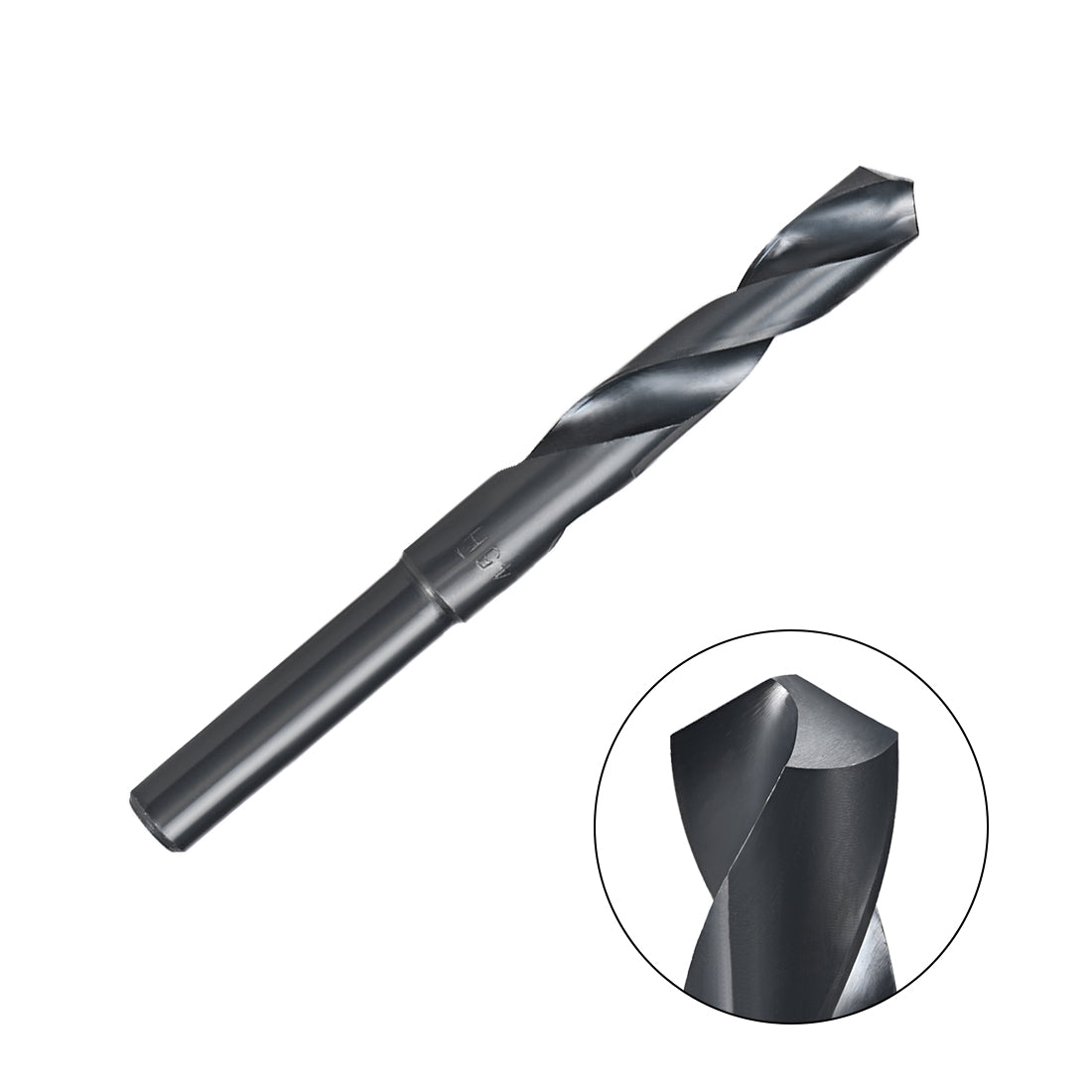 uxcell Uxcell Reduced Shank Drill Bit 14.5mm HSS 6542 Black Oxide with 1/2 Inch Straight Shank